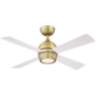 44&quot; Fanimation Kwad Brushed Satin Brass LED Ceiling Fan with Remote