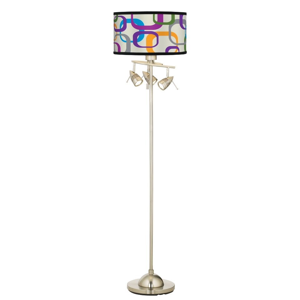 Retro Square Scramble Giclee 4 Light Floor Lamp   #84019 88062