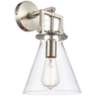Newton 14&quot;H Satin Nickel Truncated Cone Glass Wall Sconce