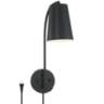Sully Black Plug-in Wall Lamp with USB Port