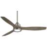 60&quot; Minka Aire Skyhawk Nickel and Driftwood LED Ceiling Fan