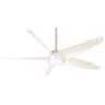 60&quot; Minka Aire Ellipse Brushed Nickel and White LED Smart Ceiling Fan