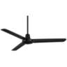 52&quot; Plaza DC Matte Black Finish Damp Rated Ceiling Fan with Remote