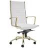 Dirk White Faux Leather High Back Adjustable Office Chair