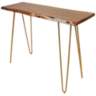 Suri 40&quot; Wide Elm Wood and Gold Live Edge Console Table