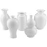 Imperial White 9 1/4&quot;H Porcelain Decorative Vases Set of 5