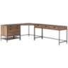 Trey 101 1/2&quot;W Auburn Poplar Desk System with Filing Cabinet