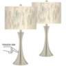 Weeping Willow Trish Brushed Nickel Touch Table Lamps Set of 2