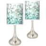 Aqua Mosaic Giclee Droplet Table Lamps Set of 2