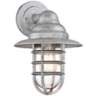 Marlowe 13&quot; High Galvanized Hooded Cage Outdoor Wall Light
