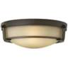 Hathaway 16&quot; Wide Olde Bronze Ceiling Light w/ Amber Glass
