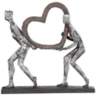 The Weight of Love 12&quot; High Figurines and Heart Sculpture