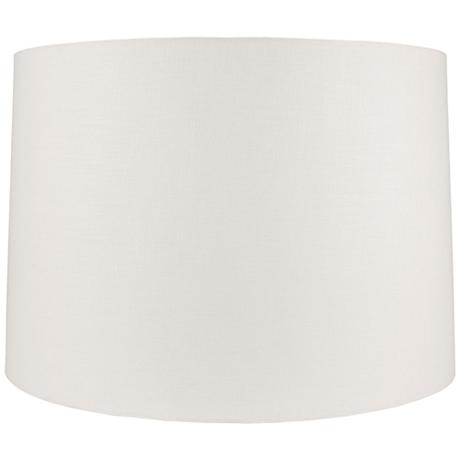 Off-White Linen Round Drum Shade 17x18x12 (Spider) - #8M207 | LampsPlus.com