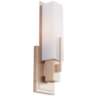 Midtown 15" High White Glass Burnished Brass Wall Sconce