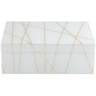 Mocary 10 1/4&quot; Wide Glossy White and Gold Stripe Jewelry Box