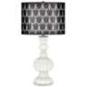 Winter White Deco Pearls Black Shade Apothecary Table Lamp