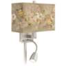 Floral Spray Giclee Glow LED Reading Light Plug-In Sconce