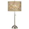 Floral Spray Giclee Brushed Nickel Table Lamp