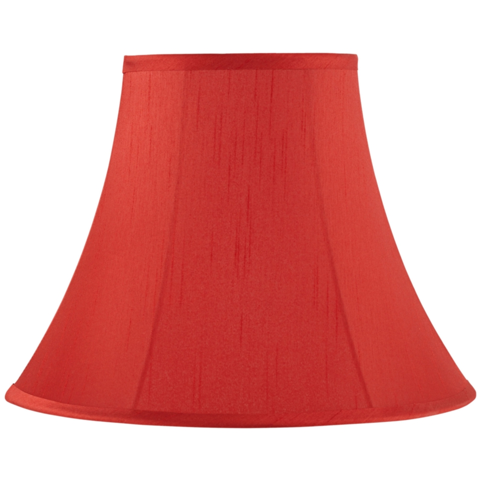 Red Silk Dupioni Lamp Shade 7x14x11 (Spider)   #93115