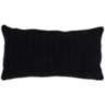 Rina 26&quot;x 14&quot; Black Lumbar Decorative Throw Pillow