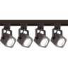 4-Light Bronze Square LED Track Kit with Floating Canopy