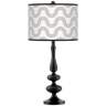 Wave Giclee Paley Black Table Lamp