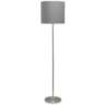 Simple Designs Brushed Nickel Floor Lamp with Gray Shade