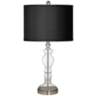 Black Faux Silk Apothecary Clear Glass Table Lamp