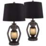 Horace Brown Miner Nightlight Black Shade Table Lamps Set of 2