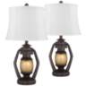 Horace Brown Miner Nightlight Cream Shade Table Lamps Set of 2