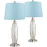 Carol Mercury Glass Blue Hardback Table Lamps Set of 2