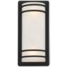 Habitat 16&quot; High Black and Frosted Glass Outdoor Wall Light