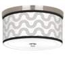 Wave Giclee Nickel 10 1/4&quot; Wide Ceiling Light