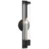 Castleton 18&quot; High Black and Cylinder Glass Wall Sconce