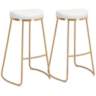 Zuo Bree 30 1/2" White Faux Leather Modern Kitchen Bar Stools Set of 2