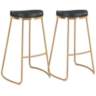 Zuo Bree 30 1/2" Black Faux Leather Modern Bar Stools Set of 2