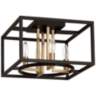 Eglo Mundazo 13&quot;W Black and Gold 4-Light Ceiling Light