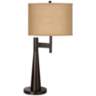 Novo Industrial Modern Table Lamp with Burlap Shade