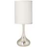 Modern Droplet Table Lamp with Cream Faux Silk Shade