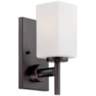 Dakota 10" High Frosted Glass Biscayne Bronze Wall Sconce