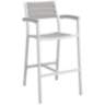 Maine 29" White Light and Gray Outdoor Patio Barstool