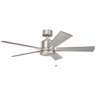 52&quot; Kichler Bowen Brushed Nickel Modern Ceiling Fan with Pull Chain
