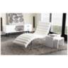 Bardot 58&quot; Wide White Bonded Leather Modern Chaise Lounge Chair