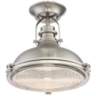 Verndale 11 3/4&quot;W Brushed Nickel Industrial Ceiling Light