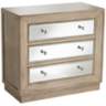 Gabriella 32&quot; Wide Mirrored and Oak Wood Drawer Accent Chest