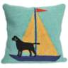 Frontporch Sailing Dog Yellow 18&quot; Indoor-Outdoor Pillow
