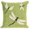 Frontporch Dragonfly Green 18&quot; Square Indoor-Outdoor Pillow