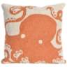Frontporch Octopus Coral 18&quot; Square Indoor-Outdoor Pillow