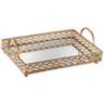 Magot 16&quot; Wide Antique Gold Mirrored Tray