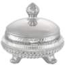 Canicatti 7 1/2&quot; High Silver and Crystal Jar with Lid